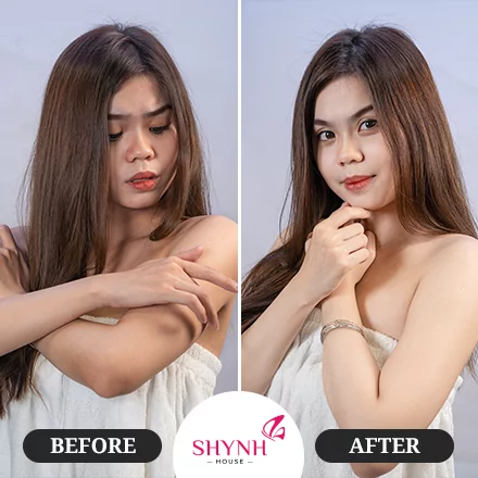Trước và sau khi sử dụng tắm tẩy Organic