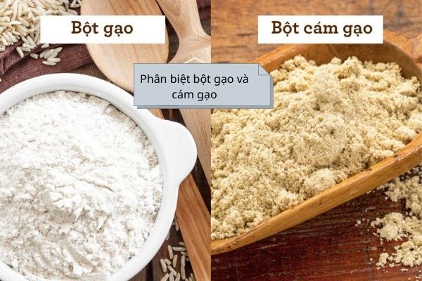Phân biệt bột gạo và cám gạo