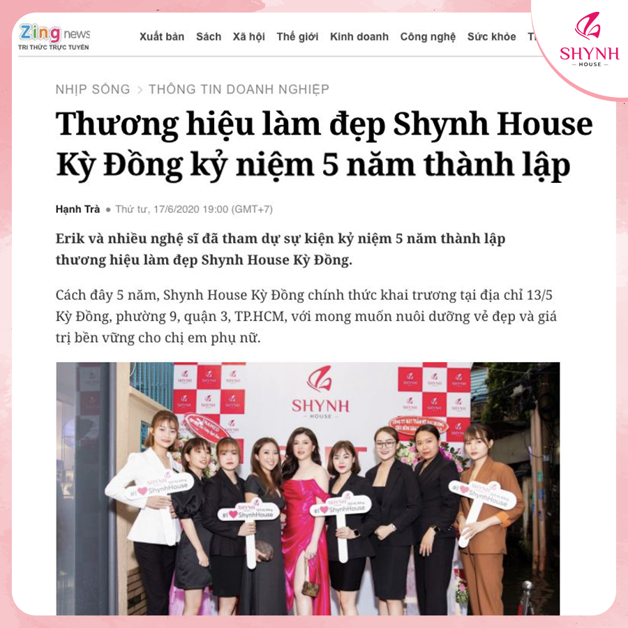 Thương hiệu Shynh House được Zing news vinh danh