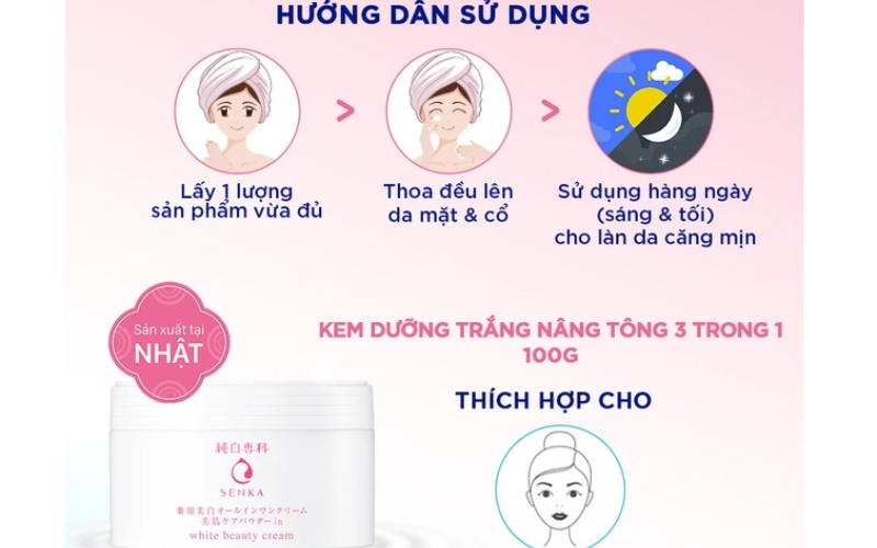 các bước sử dụng mỹ phẩm senka