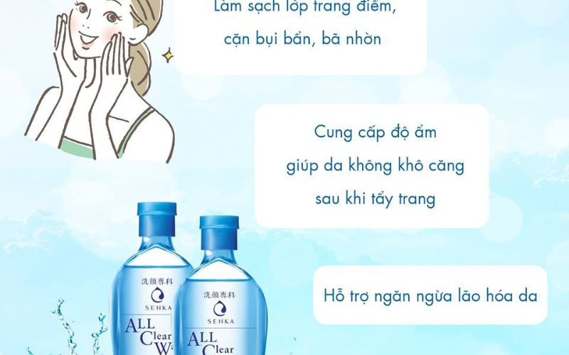 nước tẩy trang Senka A.L.L.Clear Water Fresh