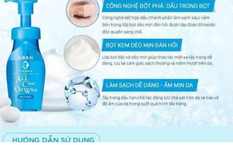 các bước dùng dầu tẩy trang Senka