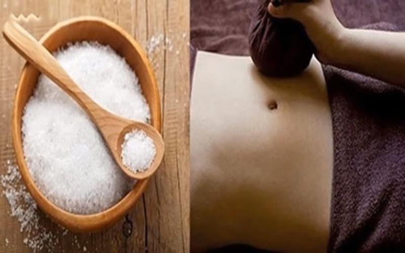 massage giảm mỡ bụng bằng muối