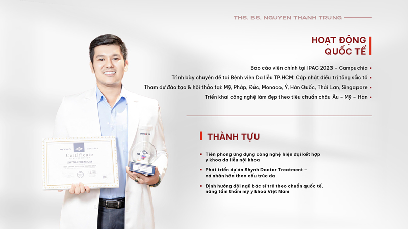 ThS.BS Nguyễn Thành Trung chuyên điều trị mụn và những di chứng sau mụn
