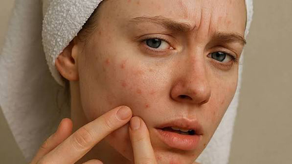 Chế độ ăn uống và thói quen sinh hoạt hằng ngày gây nên mụn ở gò má trái