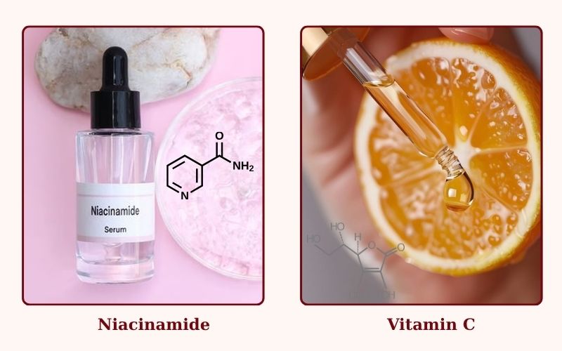 Dùng niacinamide và vitamin C để kiểm soát hậu mụn