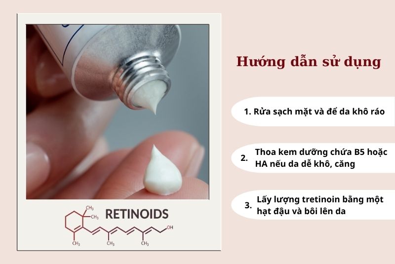Hướng dẫn cách dùng tretinoin phục hồi da mụn