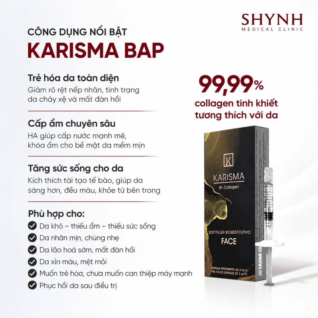 Công dụng Karisma BAP giúp cải thiện độ đàn hồi và săn chắc da